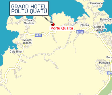 Hotels Sardinia, Stadplan